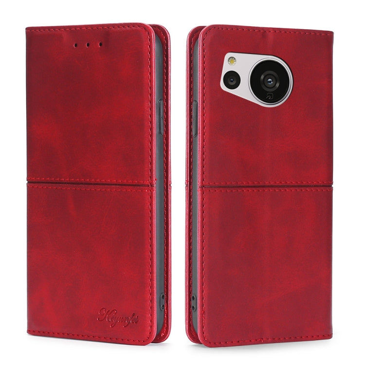 For Sharp Aquos Sense7 Cow Texture Magnetic Leather Phone Case
