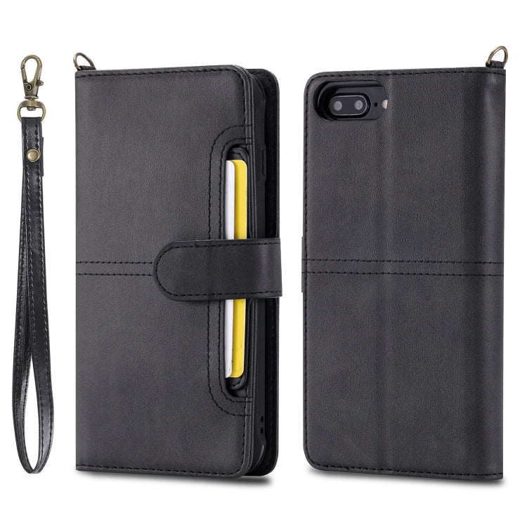 For iPhone 6 Plus / 7 Plus / 8 Plus Multifunctional Detachable Magnetic Horizontal Flip Leather Case with Card Slots & Holder & Wallet & Photo Frame