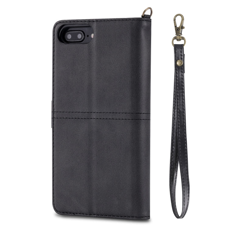 For iPhone 6 Plus / 7 Plus / 8 Plus Multifunctional Detachable Magnetic Horizontal Flip Leather Case with Card Slots & Holder & Wallet & Photo Frame