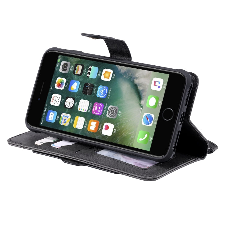 For iPhone 6 Plus / 7 Plus / 8 Plus Multifunctional Detachable Magnetic Horizontal Flip Leather Case with Card Slots & Holder & Wallet & Photo Frame