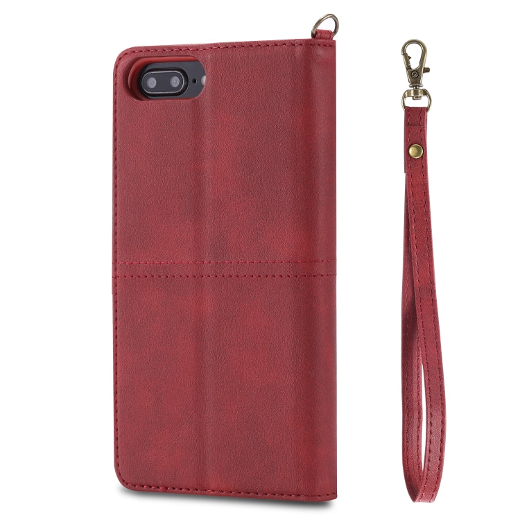For iPhone 6 Plus / 7 Plus / 8 Plus Multifunctional Detachable Magnetic Horizontal Flip Leather Case with Card Slots & Holder & Wallet & Photo Frame