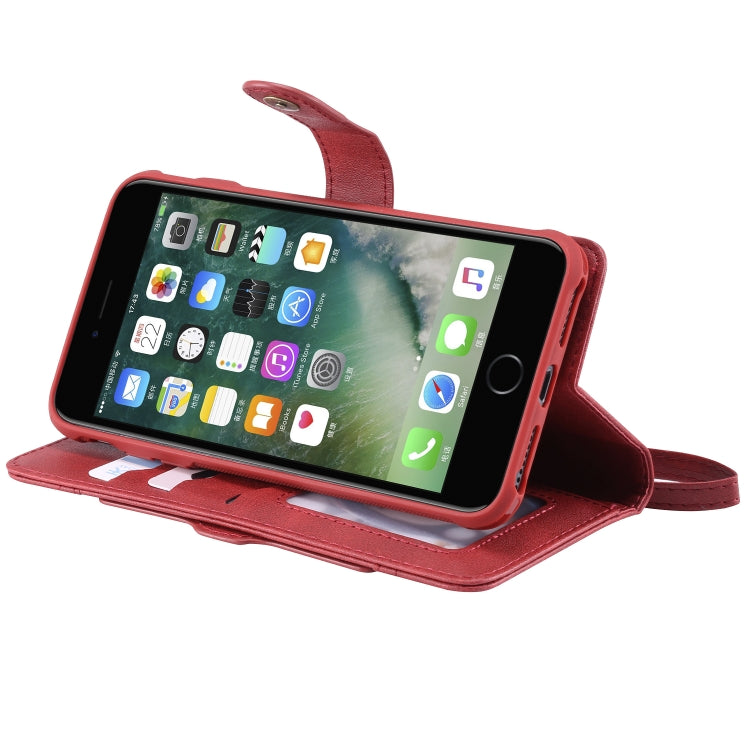 For iPhone 6 Plus / 7 Plus / 8 Plus Multifunctional Detachable Magnetic Horizontal Flip Leather Case with Card Slots & Holder & Wallet & Photo Frame