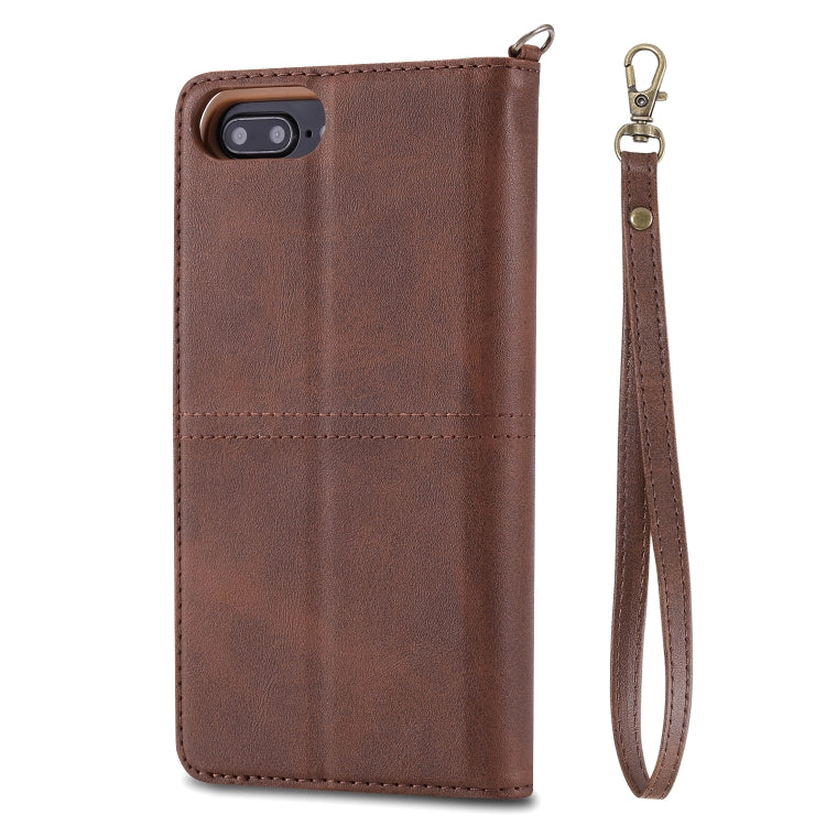 For iPhone 6 Plus / 7 Plus / 8 Plus Multifunctional Detachable Magnetic Horizontal Flip Leather Case with Card Slots & Holder & Wallet & Photo Frame