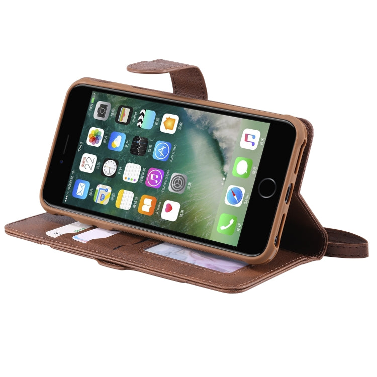 For iPhone 6 Plus / 7 Plus / 8 Plus Multifunctional Detachable Magnetic Horizontal Flip Leather Case with Card Slots & Holder & Wallet & Photo Frame