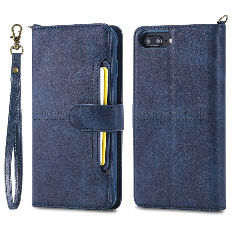 For iPhone 6 Plus / 7 Plus / 8 Plus Multifunctional Detachable Magnetic Horizontal Flip Leather Case with Card Slots & Holder & Wallet & Photo Frame