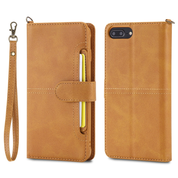 For iPhone 6 Plus / 7 Plus / 8 Plus Multifunctional Detachable Magnetic Horizontal Flip Leather Case with Card Slots & Holder & Wallet & Photo Frame