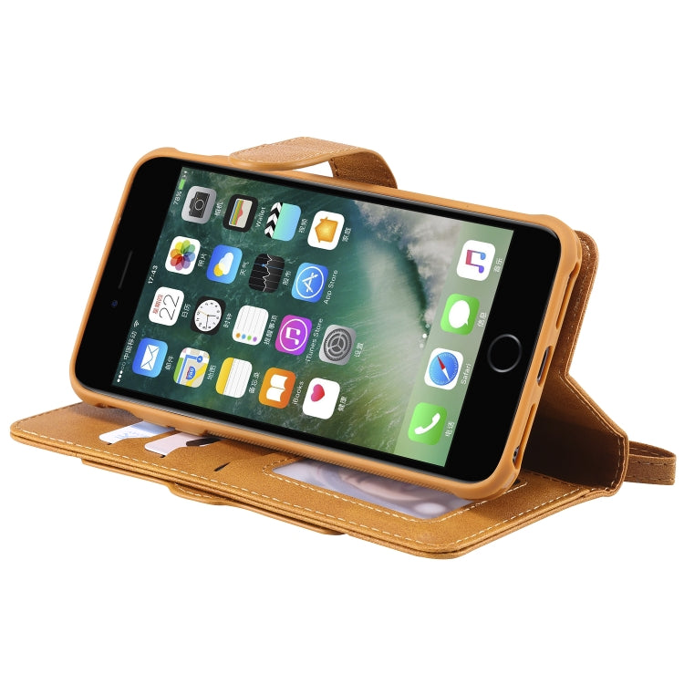 For iPhone 6 Plus / 7 Plus / 8 Plus Multifunctional Detachable Magnetic Horizontal Flip Leather Case with Card Slots & Holder & Wallet & Photo Frame