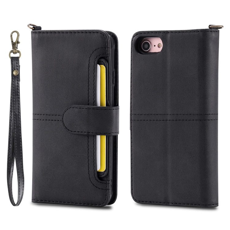 For iPhone 6 / 7 / 8 Multifunctional Detachable Magnetic Horizontal Flip Leather Case with Card Slots & Holder & Wallet & Photo Frame