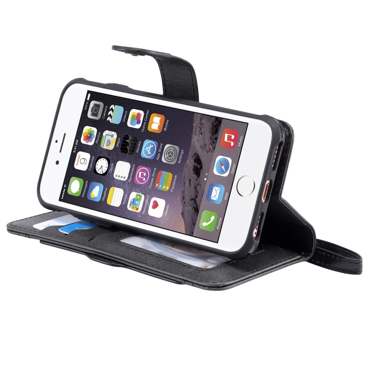 For iPhone 6 / 7 / 8 Multifunctional Detachable Magnetic Horizontal Flip Leather Case with Card Slots & Holder & Wallet & Photo Frame