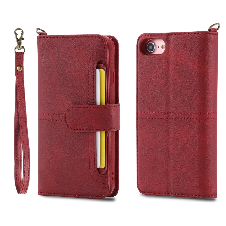 For iPhone 6 / 7 / 8 Multifunctional Detachable Magnetic Horizontal Flip Leather Case with Card Slots & Holder & Wallet & Photo Frame