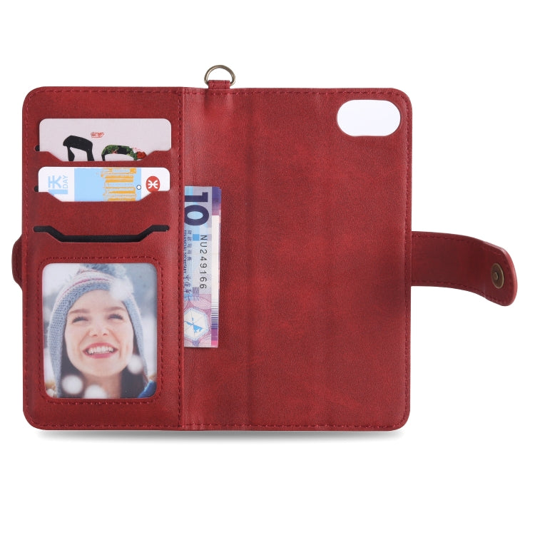 For iPhone 6 / 7 / 8 Multifunctional Detachable Magnetic Horizontal Flip Leather Case with Card Slots & Holder & Wallet & Photo Frame