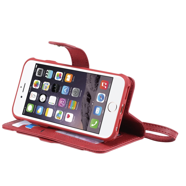 For iPhone 6 / 7 / 8 Multifunctional Detachable Magnetic Horizontal Flip Leather Case with Card Slots & Holder & Wallet & Photo Frame