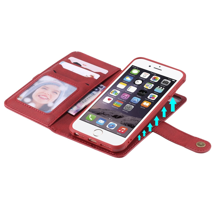 For iPhone 6 / 7 / 8 Multifunctional Detachable Magnetic Horizontal Flip Leather Case with Card Slots & Holder & Wallet & Photo Frame