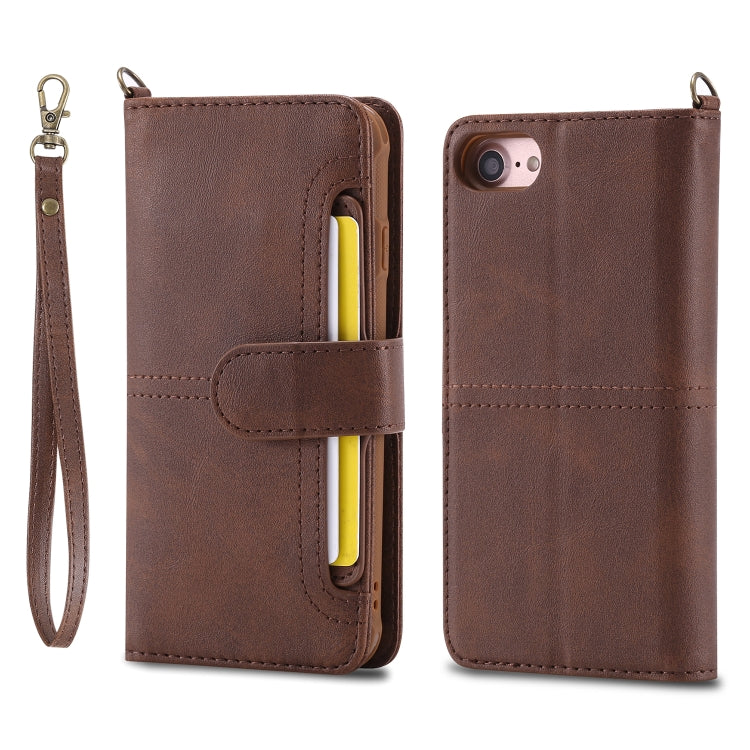 For iPhone 6 / 7 / 8 Multifunctional Detachable Magnetic Horizontal Flip Leather Case with Card Slots & Holder & Wallet & Photo Frame