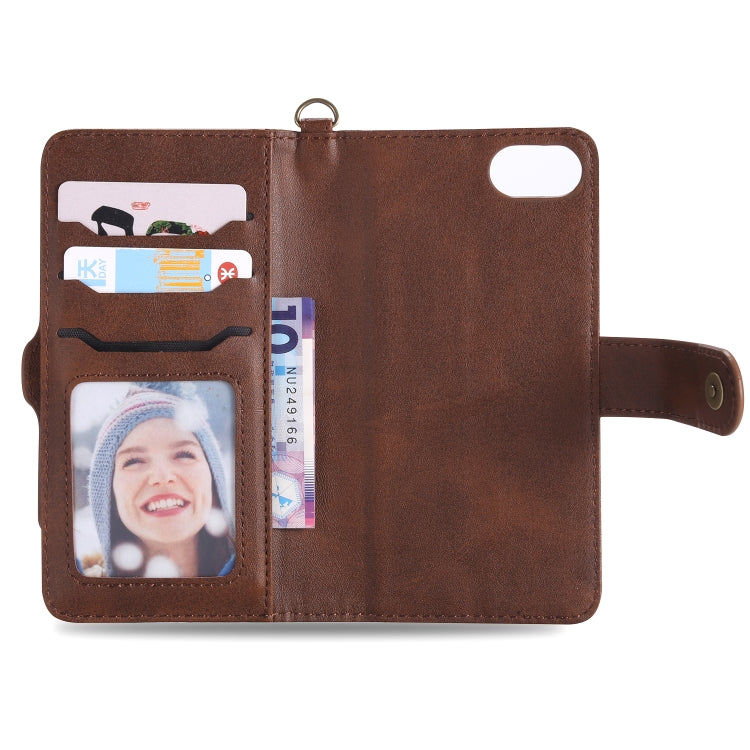 For iPhone 6 / 7 / 8 Multifunctional Detachable Magnetic Horizontal Flip Leather Case with Card Slots & Holder & Wallet & Photo Frame