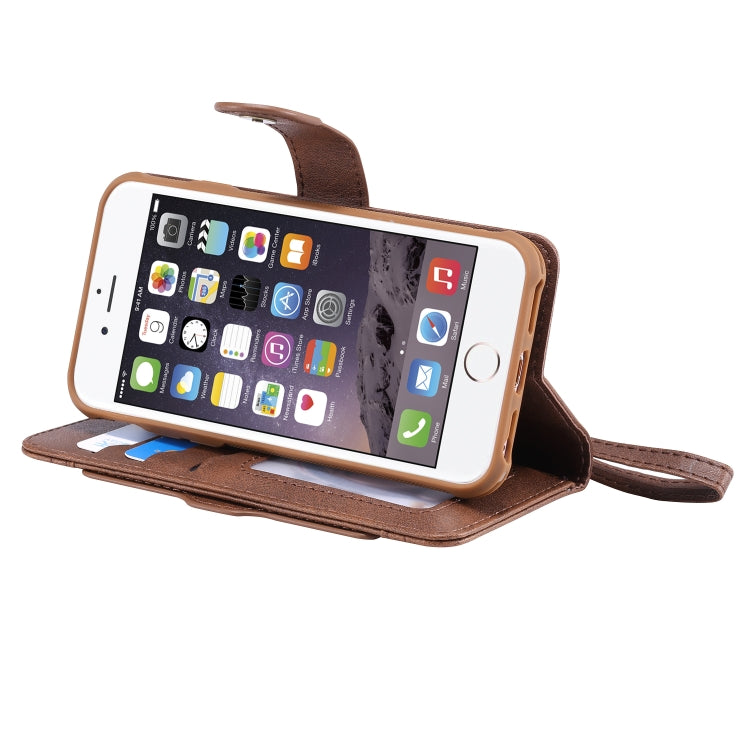 For iPhone 6 / 7 / 8 Multifunctional Detachable Magnetic Horizontal Flip Leather Case with Card Slots & Holder & Wallet & Photo Frame