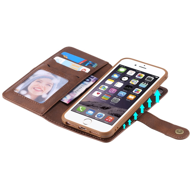 For iPhone 6 / 7 / 8 Multifunctional Detachable Magnetic Horizontal Flip Leather Case with Card Slots & Holder & Wallet & Photo Frame