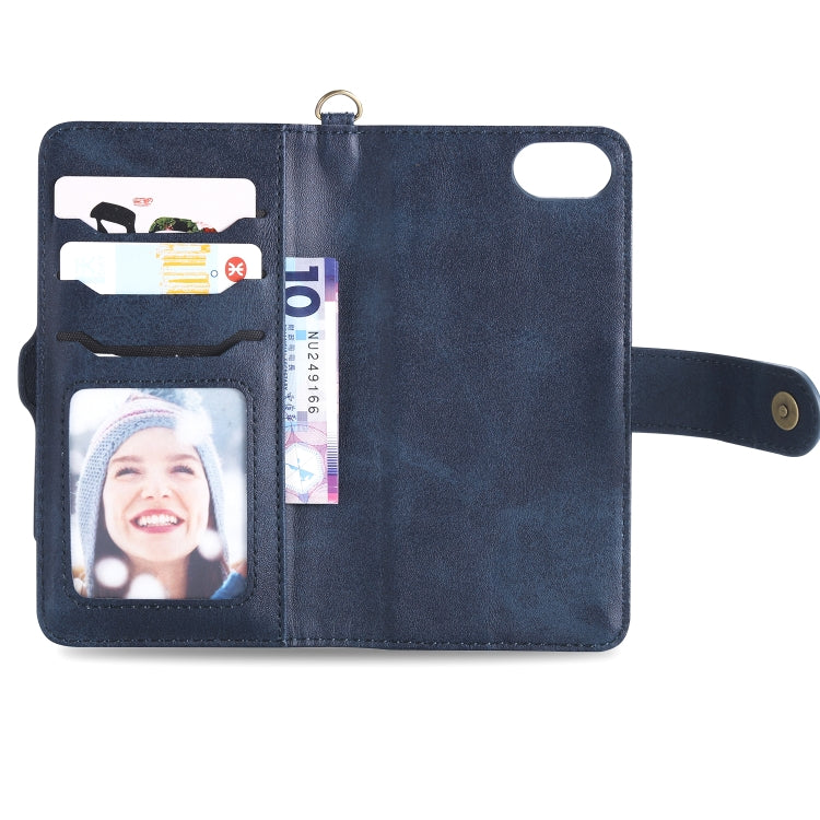 For iPhone 6 / 7 / 8 Multifunctional Detachable Magnetic Horizontal Flip Leather Case with Card Slots & Holder & Wallet & Photo Frame