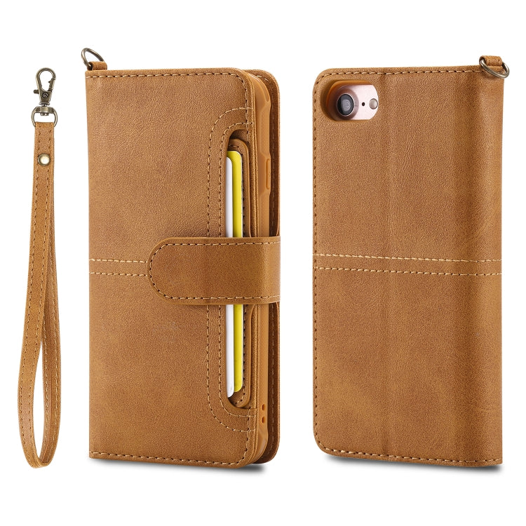 For iPhone 6 / 7 / 8 Multifunctional Detachable Magnetic Horizontal Flip Leather Case with Card Slots & Holder & Wallet & Photo Frame
