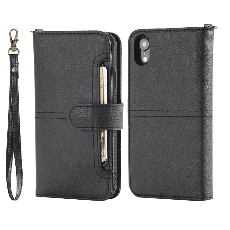 For iPhone XR Multifunctional Detachable Magnetic Horizontal Flip Leather Case with Card Slots & Holder & Wallet & Photo Frame