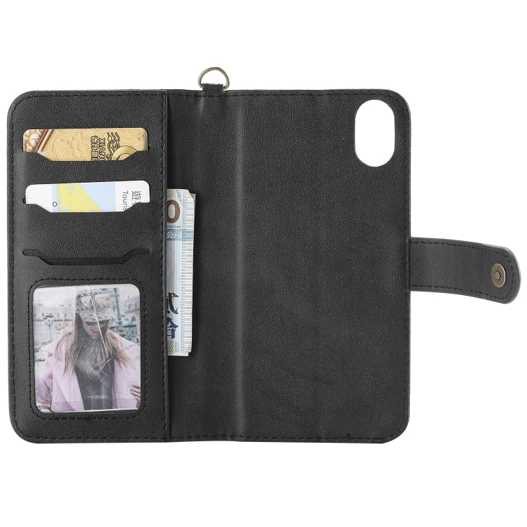 For iPhone XR Multifunctional Detachable Magnetic Horizontal Flip Leather Case with Card Slots & Holder & Wallet & Photo Frame