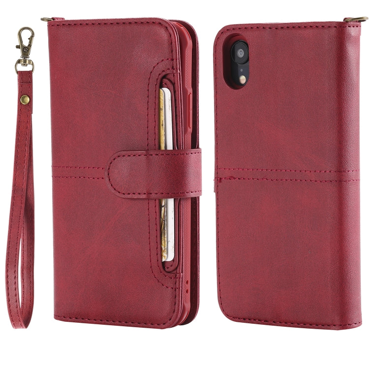 For iPhone XR Multifunctional Detachable Magnetic Horizontal Flip Leather Case with Card Slots & Holder & Wallet & Photo Frame