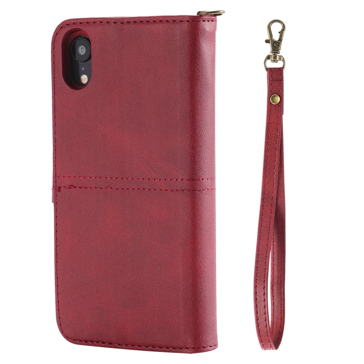 For iPhone XR Multifunctional Detachable Magnetic Horizontal Flip Leather Case with Card Slots & Holder & Wallet & Photo Frame