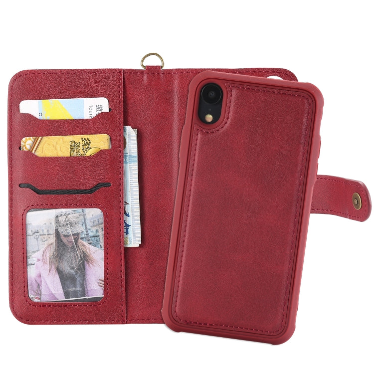 For iPhone XR Multifunctional Detachable Magnetic Horizontal Flip Leather Case with Card Slots & Holder & Wallet & Photo Frame