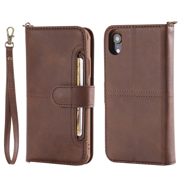 For iPhone XR Multifunctional Detachable Magnetic Horizontal Flip Leather Case with Card Slots & Holder & Wallet & Photo Frame