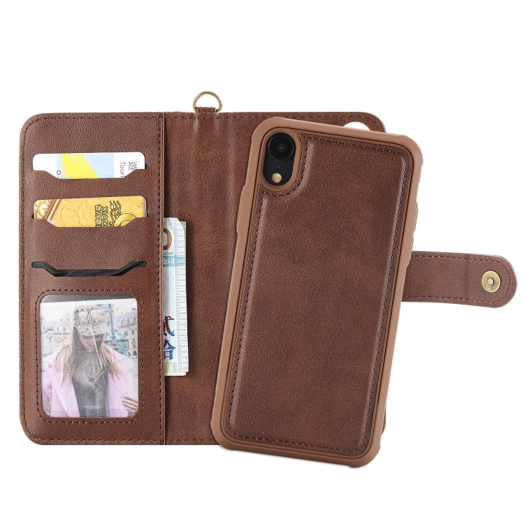 For iPhone XR Multifunctional Detachable Magnetic Horizontal Flip Leather Case with Card Slots & Holder & Wallet & Photo Frame