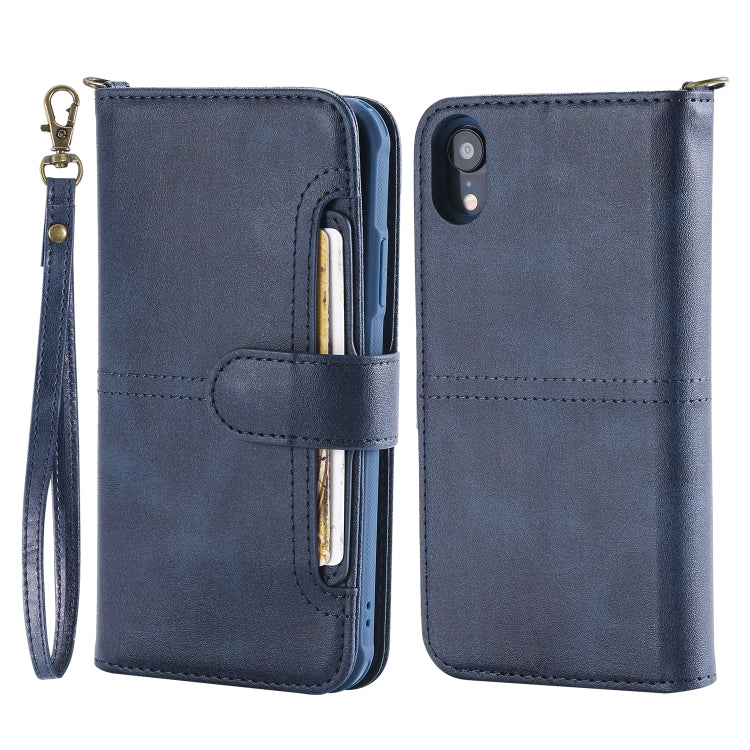 For iPhone XR Multifunctional Detachable Magnetic Horizontal Flip Leather Case with Card Slots & Holder & Wallet & Photo Frame