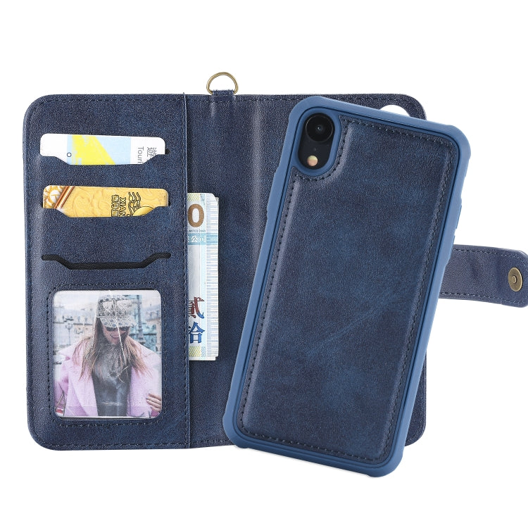 For iPhone XR Multifunctional Detachable Magnetic Horizontal Flip Leather Case with Card Slots & Holder & Wallet & Photo Frame