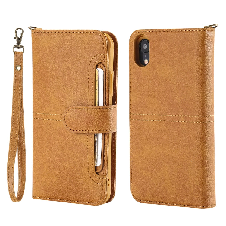 For iPhone XR Multifunctional Detachable Magnetic Horizontal Flip Leather Case with Card Slots & Holder & Wallet & Photo Frame