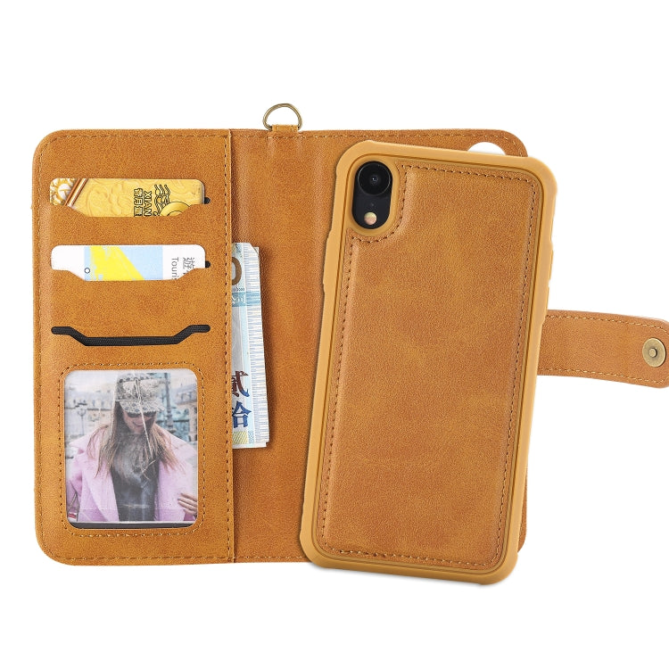 For iPhone XR Multifunctional Detachable Magnetic Horizontal Flip Leather Case with Card Slots & Holder & Wallet & Photo Frame