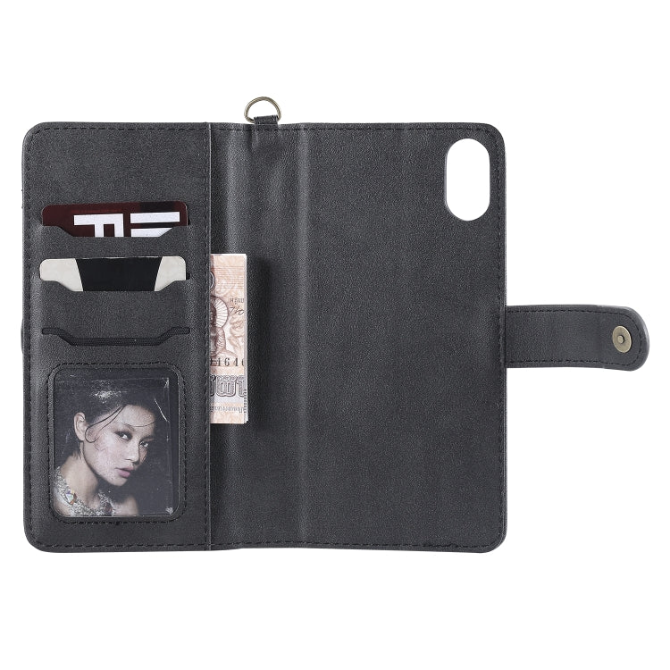 For iPhone XS Max Multifunctional Detachable Magnetic Horizontal Flip Leather Case with Card Slots & Holder & Wallet & Photo Frame