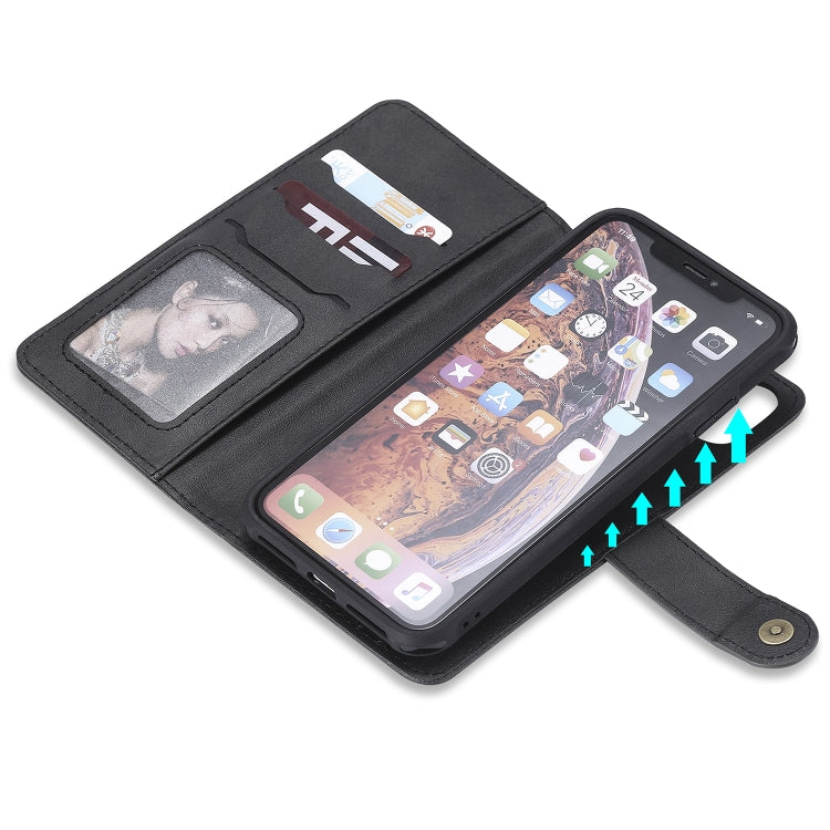 For iPhone XS Max Multifunctional Detachable Magnetic Horizontal Flip Leather Case with Card Slots & Holder & Wallet & Photo Frame