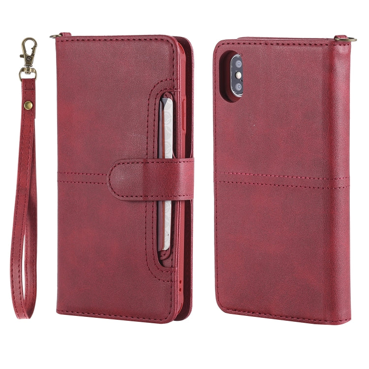 For iPhone XS Max Multifunctional Detachable Magnetic Horizontal Flip Leather Case with Card Slots & Holder & Wallet & Photo Frame