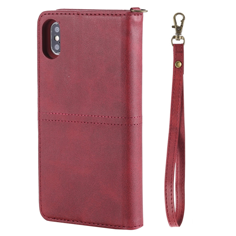 For iPhone XS Max Multifunctional Detachable Magnetic Horizontal Flip Leather Case with Card Slots & Holder & Wallet & Photo Frame