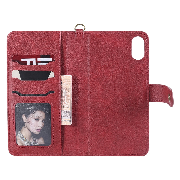 For iPhone XS Max Multifunctional Detachable Magnetic Horizontal Flip Leather Case with Card Slots & Holder & Wallet & Photo Frame
