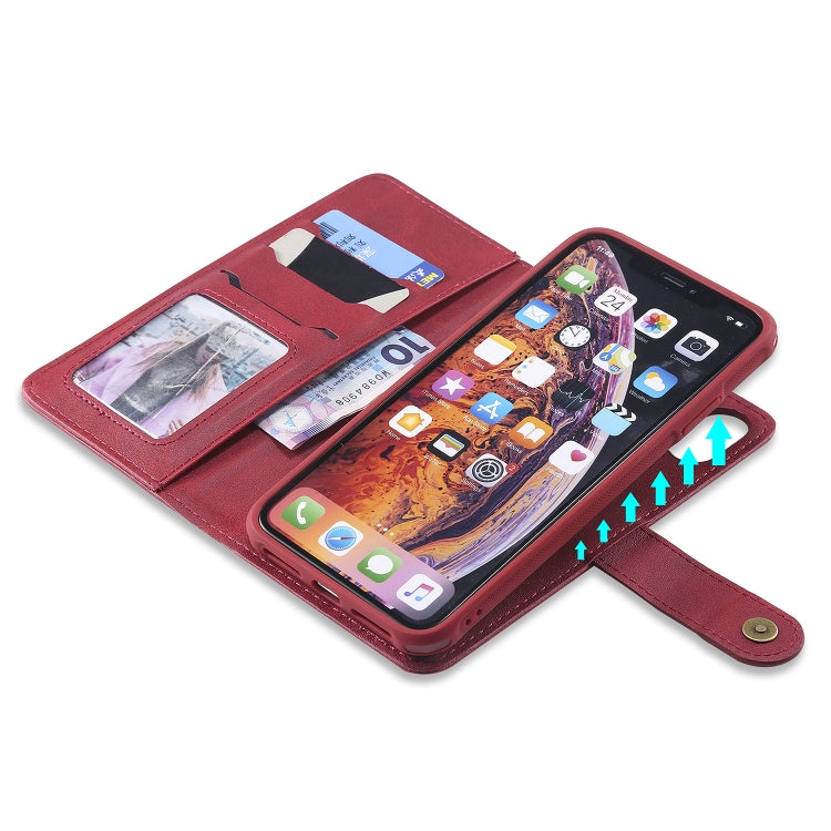 For iPhone XS Max Multifunctional Detachable Magnetic Horizontal Flip Leather Case with Card Slots & Holder & Wallet & Photo Frame