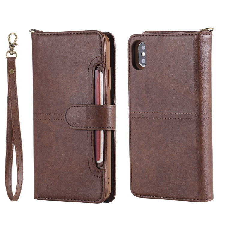 For iPhone XS Max Multifunctional Detachable Magnetic Horizontal Flip Leather Case with Card Slots & Holder & Wallet & Photo Frame
