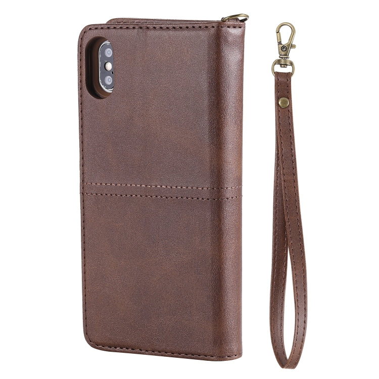 For iPhone XS Max Multifunctional Detachable Magnetic Horizontal Flip Leather Case with Card Slots & Holder & Wallet & Photo Frame