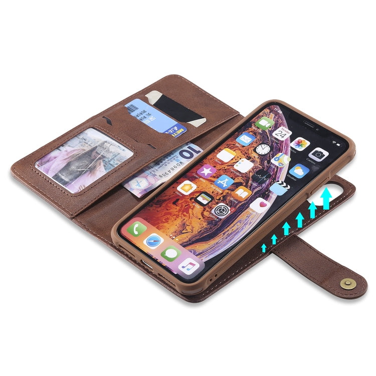 For iPhone XS Max Multifunctional Detachable Magnetic Horizontal Flip Leather Case with Card Slots & Holder & Wallet & Photo Frame