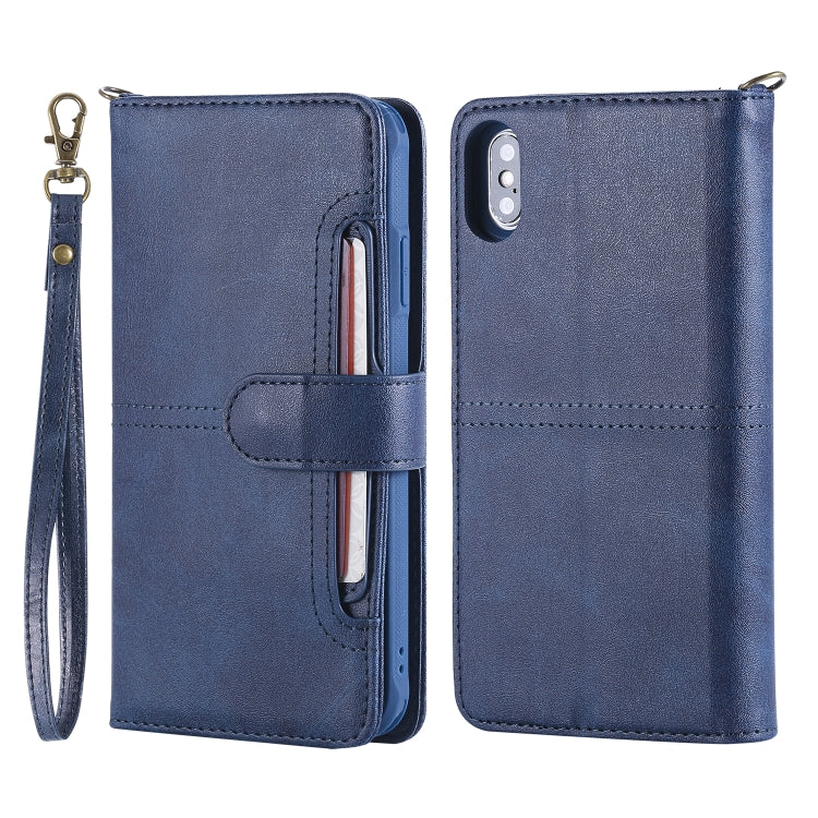 For iPhone XS Max Multifunctional Detachable Magnetic Horizontal Flip Leather Case with Card Slots & Holder & Wallet & Photo Frame