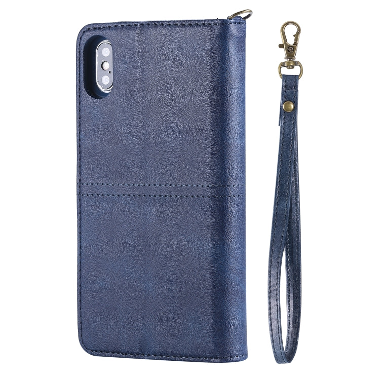 For iPhone XS Max Multifunctional Detachable Magnetic Horizontal Flip Leather Case with Card Slots & Holder & Wallet & Photo Frame