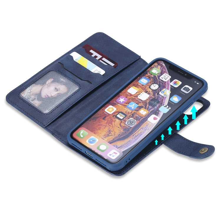 For iPhone XS Max Multifunctional Detachable Magnetic Horizontal Flip Leather Case with Card Slots & Holder & Wallet & Photo Frame
