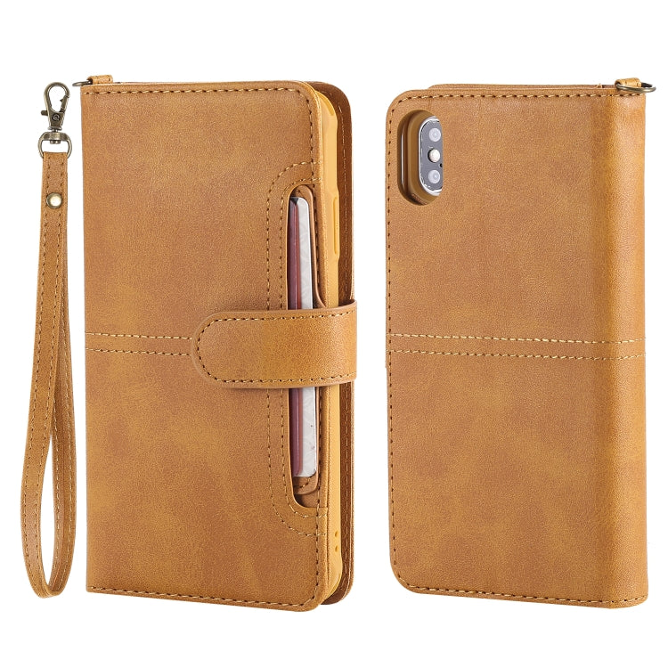 For iPhone XS Max Multifunctional Detachable Magnetic Horizontal Flip Leather Case with Card Slots & Holder & Wallet & Photo Frame
