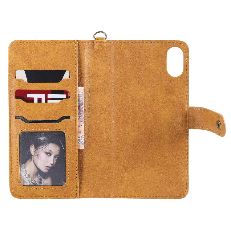 For iPhone XS Max Multifunctional Detachable Magnetic Horizontal Flip Leather Case with Card Slots & Holder & Wallet & Photo Frame