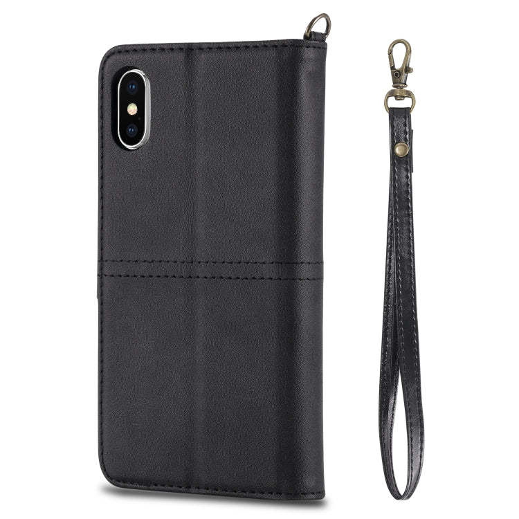 For iPhone X / XS Multifunctional Detachable Magnetic Horizontal Flip Leather Case with Card Slots & Holder & Wallet & Photo Frame
