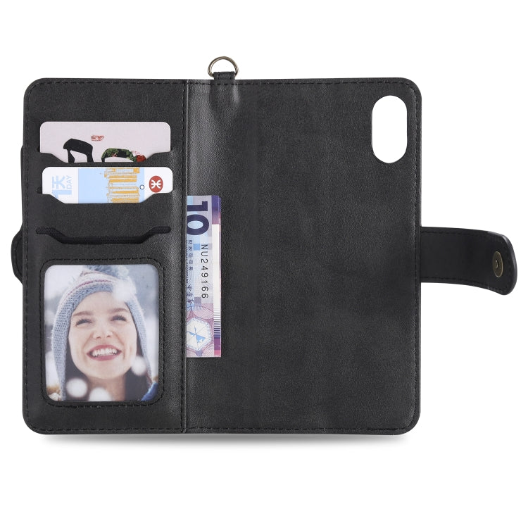 For iPhone X / XS Multifunctional Detachable Magnetic Horizontal Flip Leather Case with Card Slots & Holder & Wallet & Photo Frame